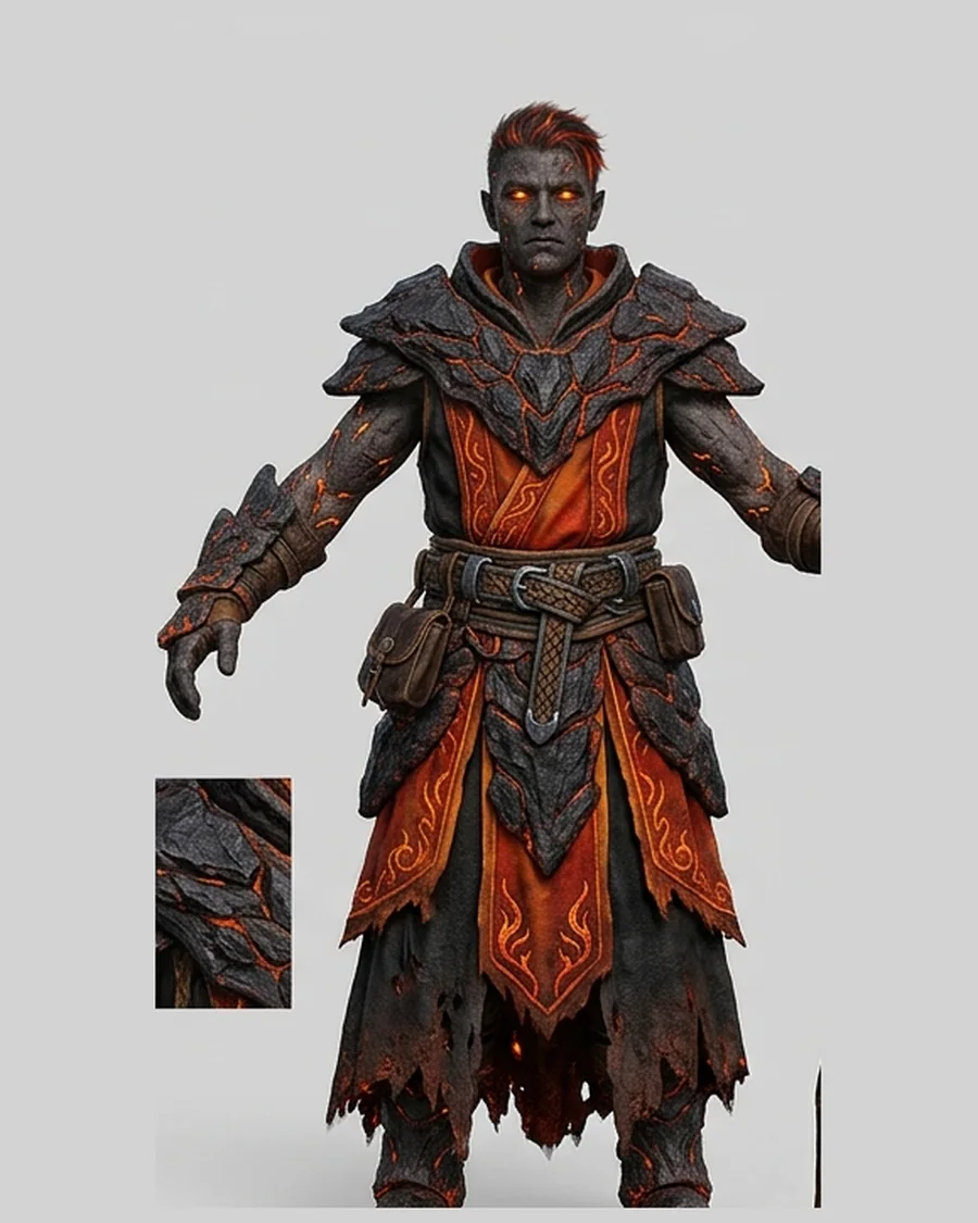 Molten Lava Sorcerer — Characters 3D game asset for Unreal Engine 5 & Unity, unrigged