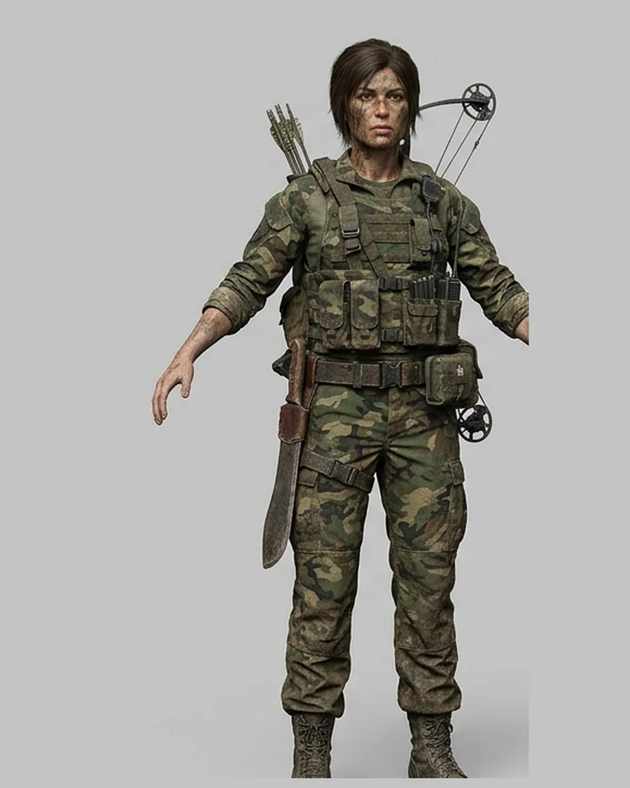 Camo Crossbow Scout — Characters 3D game asset for Unreal Engine 5 & Unity, unrigged