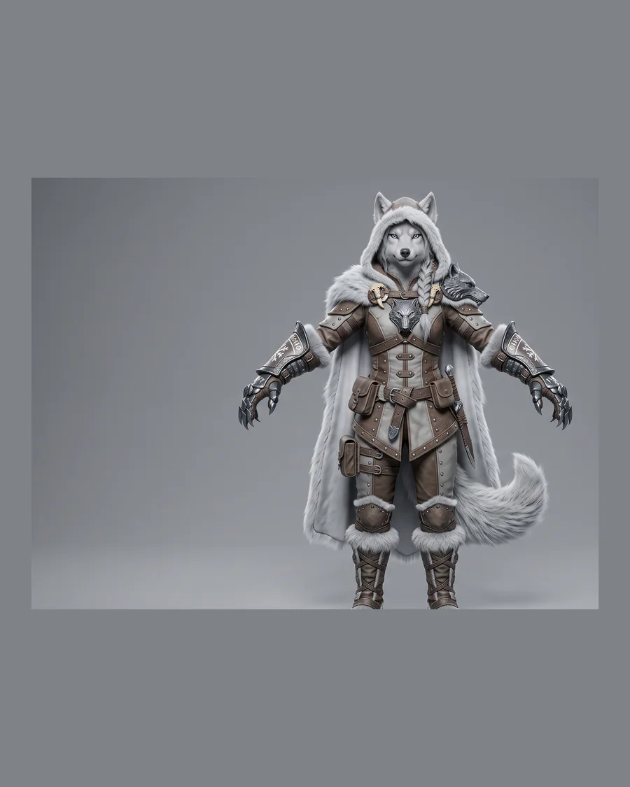Winter Wolf Guardian — Characters 3D game asset for Unreal Engine 5 & Unity, unrigged